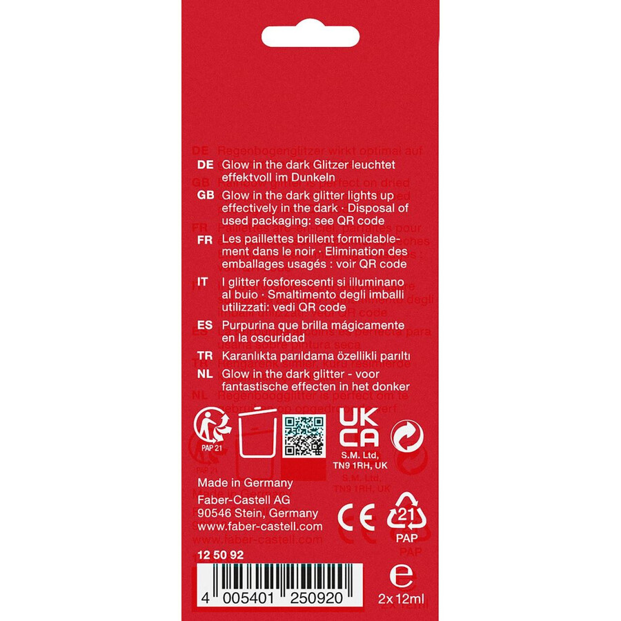 třpytky svítící ve tmě 12 ml 2x bc