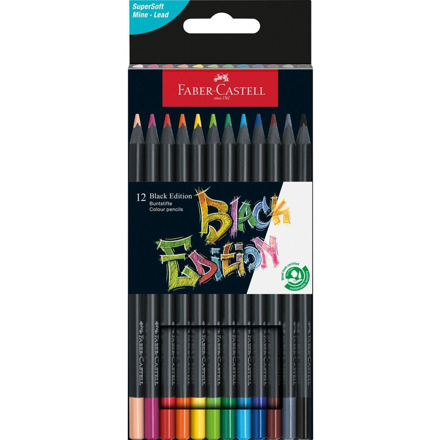 barevné tužky black edition