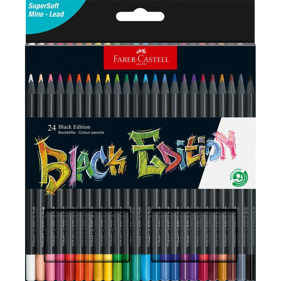 barevné tužky black edition