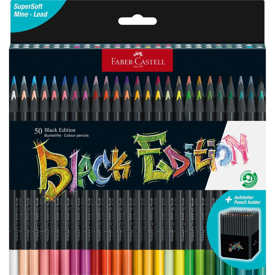 barevné tužky black edition