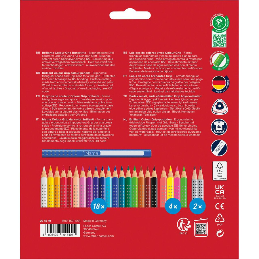 barevné tužky color grip