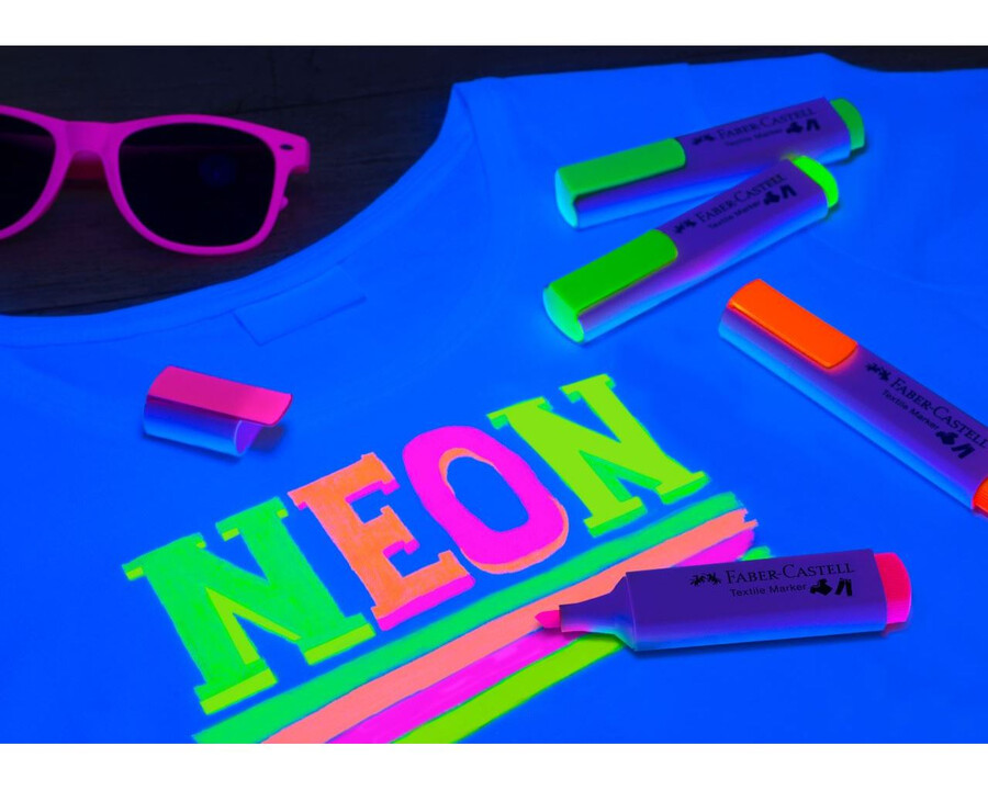 textilní popisovač neonově žlutáneonově růžováneonově oranžováneonově zelená
