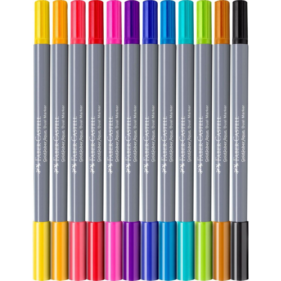 peněženka s dvojitým popisovačem goldfaber aqua 12 kusů