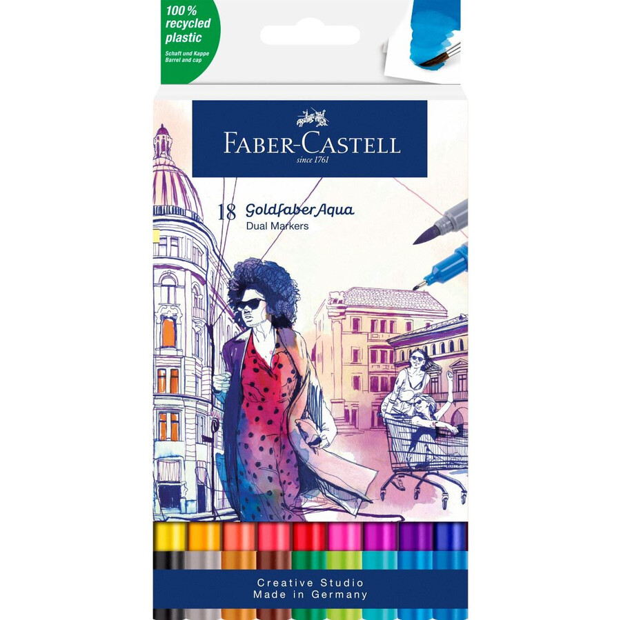peněženka goldfaber aqua dual marker 18 ks