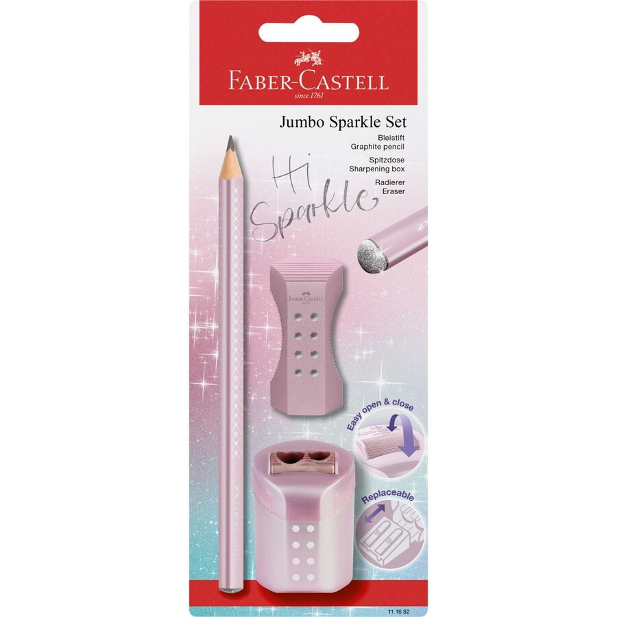sada grafitových tužek jumbo sparkle