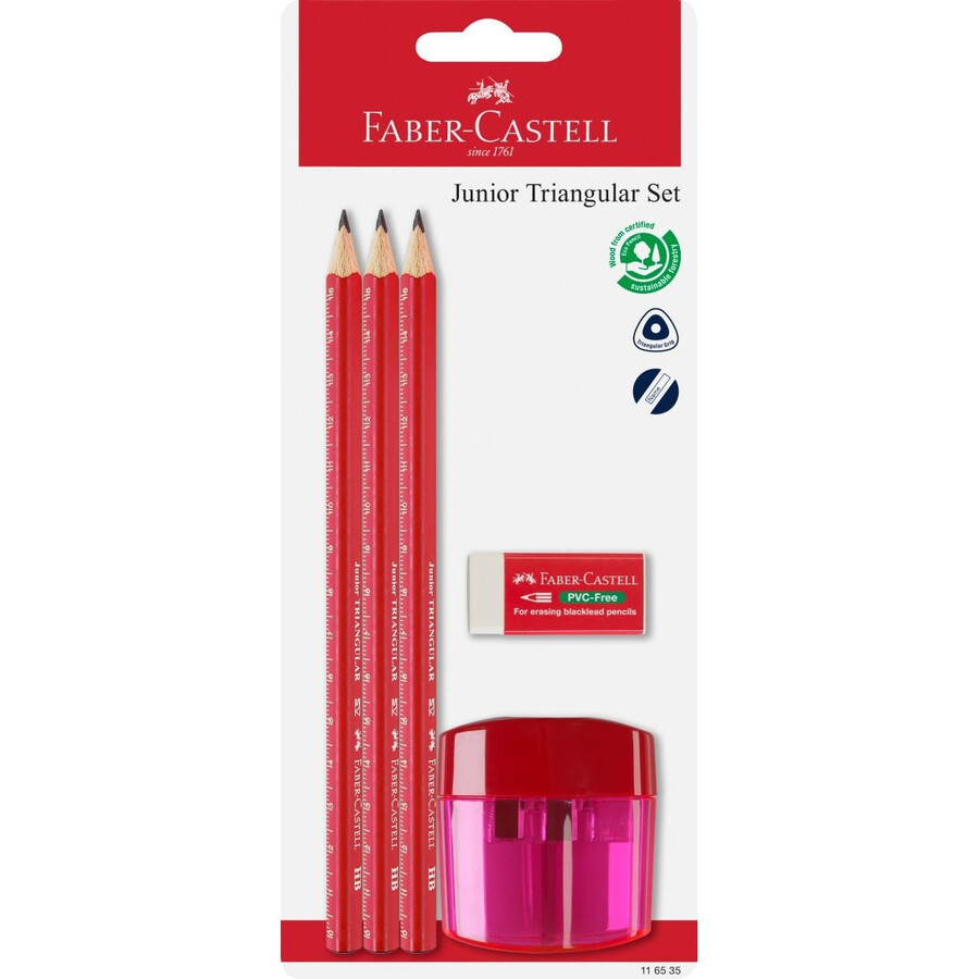 dětská grafitová tužka tri graphite s gumou a ořezávátkem