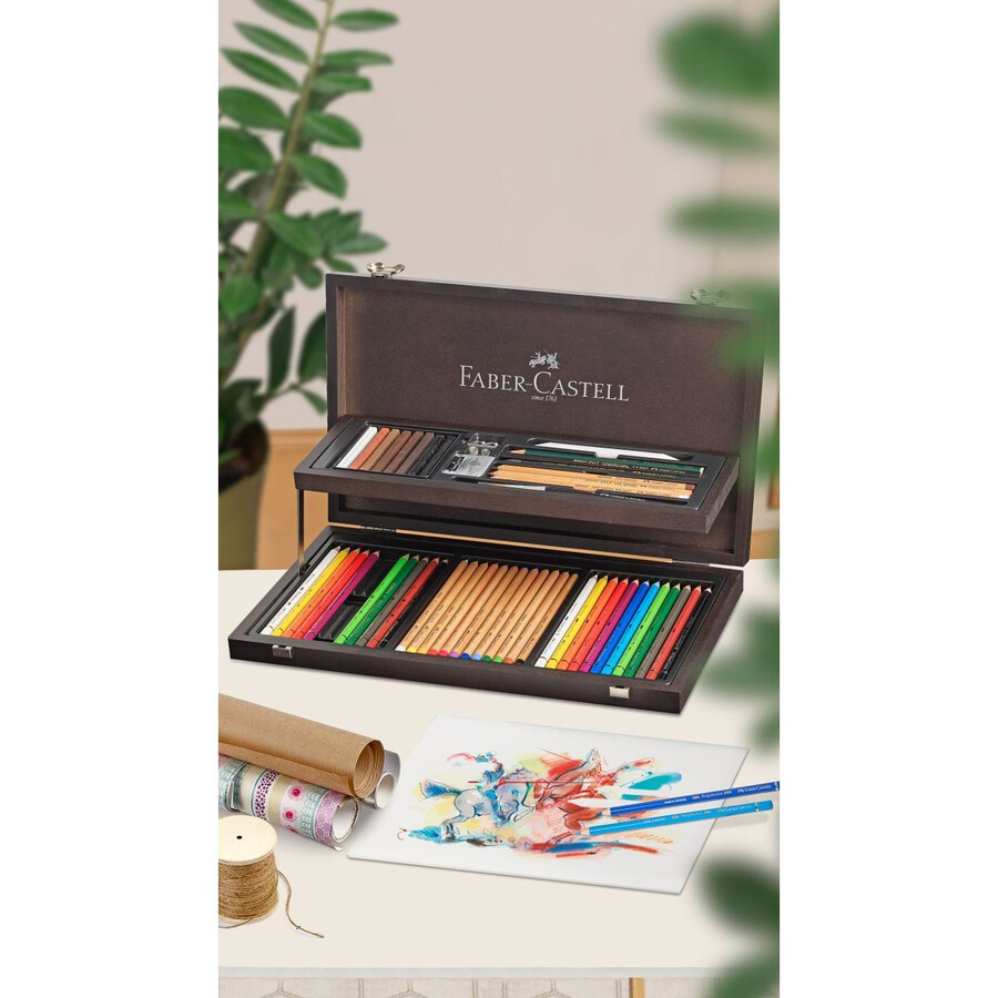 dřevěné pouzdro pro umělecké a grafické kompendium